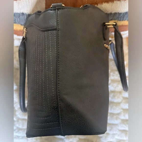 Kate Spade New York Quilted Leather Satchel Gray Large Top Handle Bag Gold HW - Picture 6 of 11